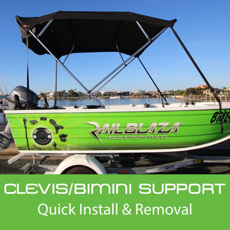 Clevis/Bimini Support - Fastest way to install or remove a bimini boat cover