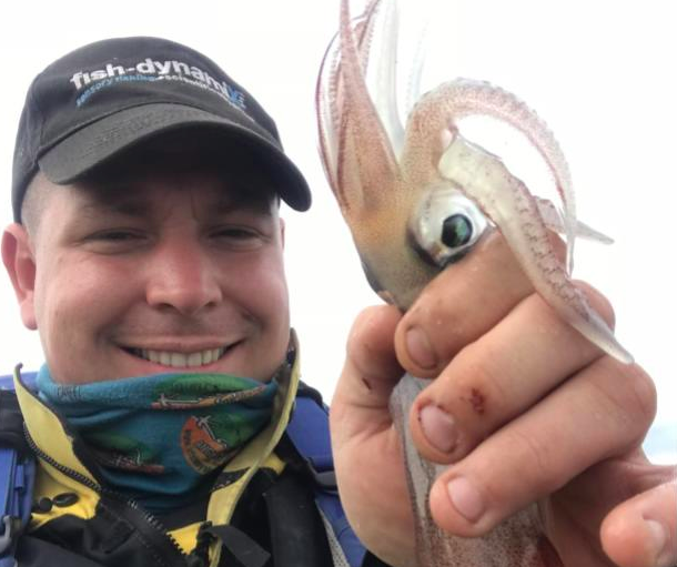 Squid and shark kayak fishing with RAILBLAZA