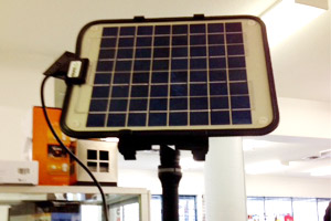 RAILBLAZA ScreenGrabba retasked to hold a small marine grade solar panel - the perfect combo!