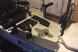 Centrally mounted RAILBLAZA option to Hobie sail mount : by Sean Magee, Australia