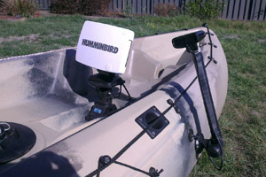 Humminbird Fish Finder Transducer mount custom DIY with RAILBLAZA